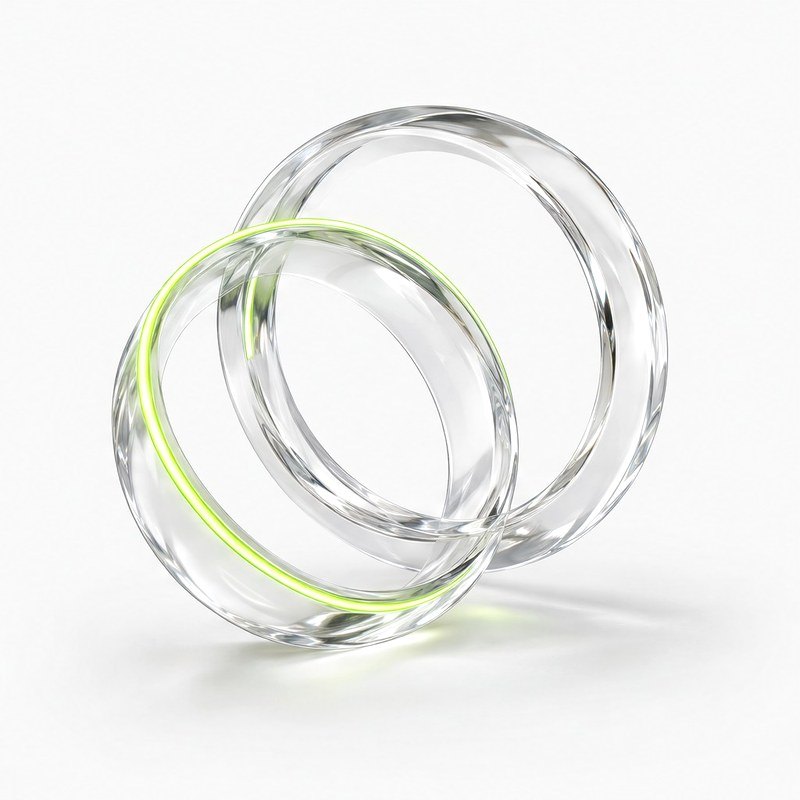 Two interlocking glass rings