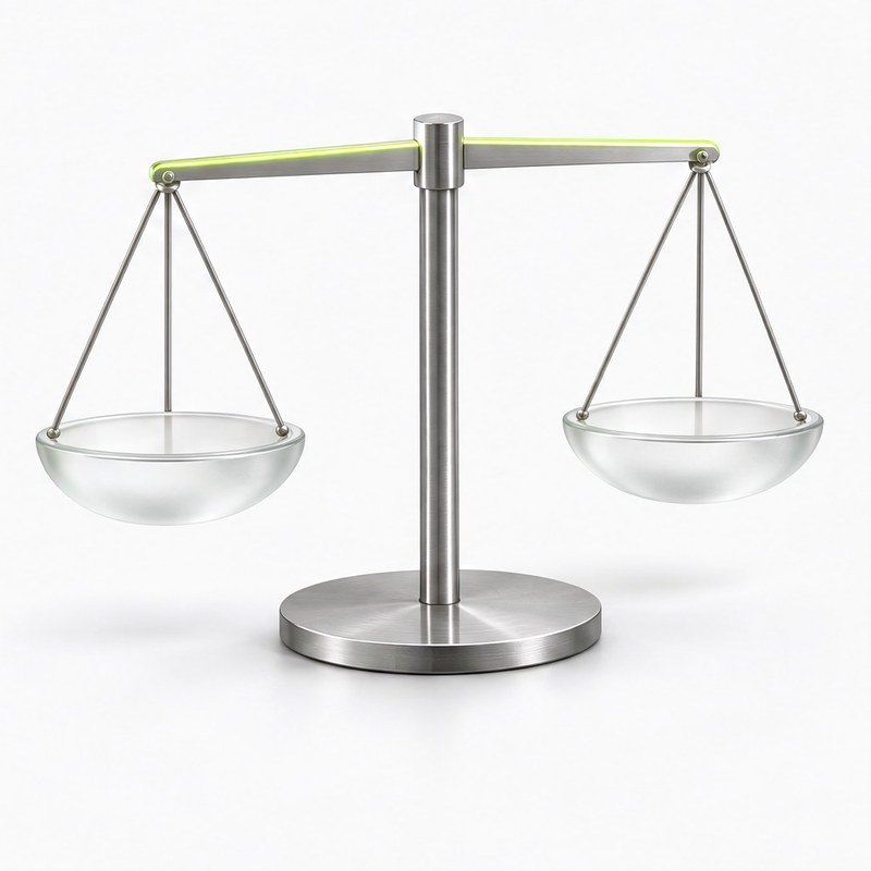 A brushed steel balance scale