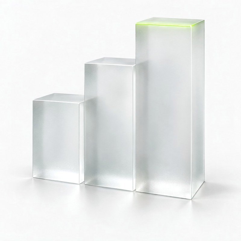 Three rising glass blocks